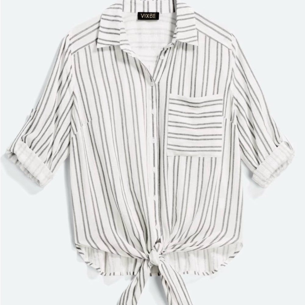 Thompkins Tie Front Top EUC